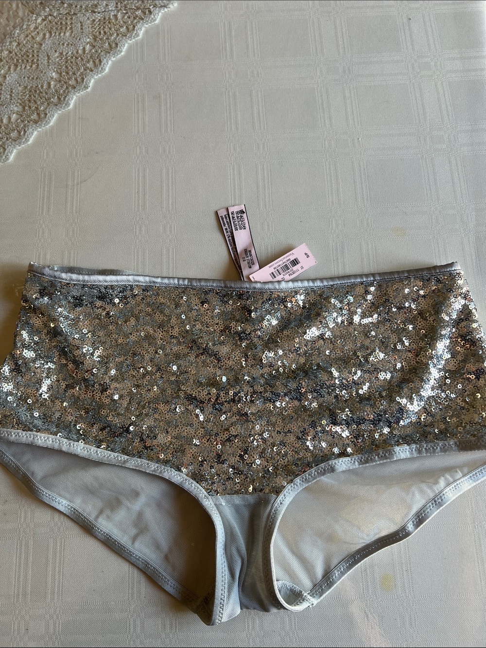 Victoria's Secret Silver Sequin Bikini Bottoms NWT